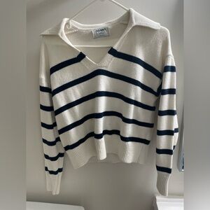 Old Navy Women's Striped Sweater - Navy and Cream